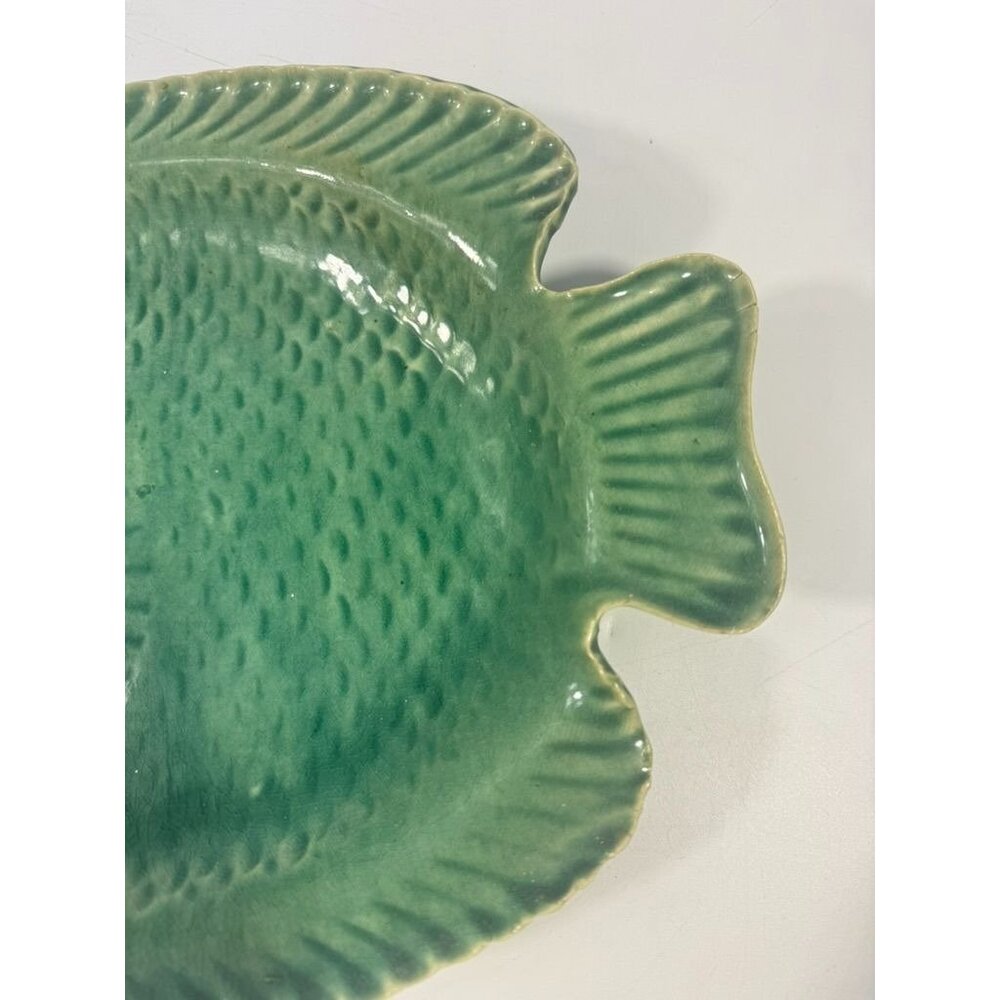 Pottery Fish Platter Plate French Style Majolica Vintage Gallery Wall Serving Pi - Picture 10 of 16